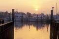 Sunrise at Mystic Seaport, Connecticut Royalty Free Stock Photo