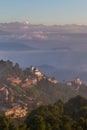Sunrise in Nagarkot in the Kathmandu Valley. Royalty Free Stock Photo