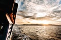 Sunrise near Flores. Boat trip to the islands of Komodo National Park in East Nusa Tenggara, Indonesia. Royalty Free Stock Photo