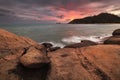 sunrise near radical bay on magnetic island with rocks and ocean in australia