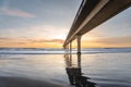 Sunrise at New Brighton Pier, Christchurch, New Zealand. Royalty Free Stock Photo