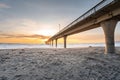 Sunrise at New Brighton Pier, Christchurch, New Zealand. Royalty Free Stock Photo