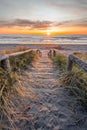 Sunrise at New Brighton Pier, Christchurch, New Zealand. Royalty Free Stock Photo