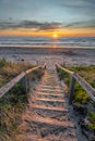 Sunrise at New Brighton Pier, Christchurch, New Zealand. Royalty Free Stock Photo