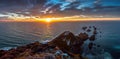 Sunrise at Nugget Point, The Catlins, New Zealand. Royalty Free Stock Photo