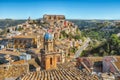 Sunrise at the old baroque town of Ragusa Ibla in Sicily Royalty Free Stock Photo