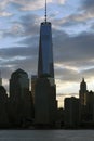 Sunrise on One World Trade Center (1WTC), Freedom Tower, New York City skyline, New York City, New York, USA Royalty Free Stock Photo