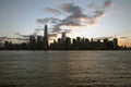 Sunrise on One World Trade Center (1WTC), Freedom Tower, New York City skyline, New York City, New York, USA Royalty Free Stock Photo