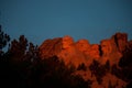 Sunrise Orange Glow at Mount Rushmore Royalty Free Stock Photo