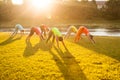 Sunrise outdoor yoga class