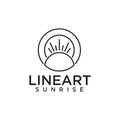Sunrise outline art logo design Royalty Free Stock Photo