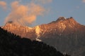 Sunrise over alpine peaks