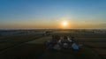 Sunrise Over an Amish Farm with Blues and Reds on a Clear Summer Morning Royalty Free Stock Photo