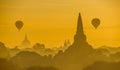 Sunrise over ancient Bagan, Myanmar Royalty Free Stock Photo