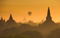 Sunrise over ancient Bagan, Myanmar Royalty Free Stock Photo