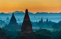 Sunrise over ancient Bagan, Myanmar Royalty Free Stock Photo