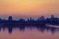 Sunrise over Angkor Wat. Royalty Free Stock Photo