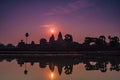 Sunrise over Angkor Wat. Royalty Free Stock Photo