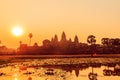 Sunrise over Angkor Wat. Royalty Free Stock Photo