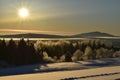 A sunrise over the Appalachians on a cold February morning