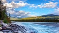 Sunrise over the Athabasca River Royalty Free Stock Photo