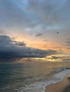 Sunrise over the Atlantic Ocean in Miami Beachh Royalty Free Stock Photo