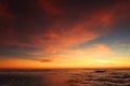 The sunrise over the Atlantic Ocean seen from Pico Volcano Royalty Free Stock Photo