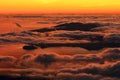 The sunrise over the Atlantic Ocean seen from Pico Volcano Royalty Free Stock Photo