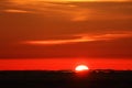 The sunrise over the Atlantic Ocean seen from Pico Volcano Royalty Free Stock Photo