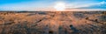 Sunrise over Australian desert. Royalty Free Stock Photo