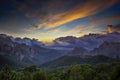 Sunrise over Bavella mountain Royalty Free Stock Photo