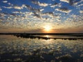 Sunrise Over the Bay with South Padre Island Skyline in the Background, Texas Royalty Free Stock Photo