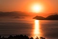 Sunrise over bay in Turkey Royalty Free Stock Photo