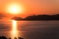 Sunrise over bay in Turkey Royalty Free Stock Photo