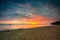 Sunrise over the beach at Baltic Sea in Babie Doly, Gdynia. Poland Royalty Free Stock Photo