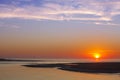 Sunrise over the beach and ocean at Corson's Inlet Royalty Free Stock Photo
