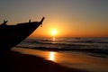 Sunrise over beach at Puri in Odisha, India Royalty Free Stock Photo