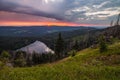 Sunrise over the Black lake. Royalty Free Stock Photo