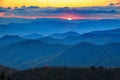 Sunrise Over Blue Ridge Mountains in North Carolina Royalty Free Stock Photo