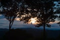 Sunrise over the Blue Ridge Mountains in North Carolina. Royalty Free Stock Photo