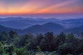 Sunrise over Blue Ridge Parkway at the Mills River Overlook Royalty Free Stock Photo