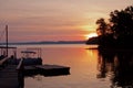 Sunrise over boat dock at Kentucky Lake Royalty Free Stock Photo