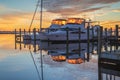 Sunrise over Boats in Manteo North Carolina Waterfront Marina Royalty Free Stock Photo