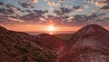 Sunrise over Bogdo mountain in Russia