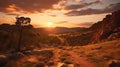 Photorealistic Australian Landscape At Golden Hour