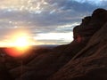 Sunrise Over Canyons at Arches Royalty Free Stock Photo