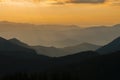 Sunrise over Carpathian mountain silhouette Royalty Free Stock Photo