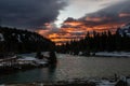 Sunrise over Cascade Ponds, Banff National Park, Alberta, Canada Royalty Free Stock Photo