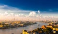 Sunrise over the Chao Phraya River in Bangkok, Thailand. Royalty Free Stock Photo