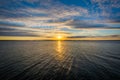 Sunrise over the Chesapeake Bay, in Havre de Grace, Maryland. Royalty Free Stock Photo